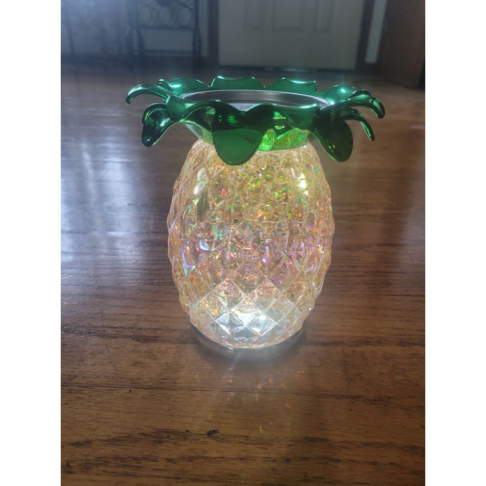 Bath & Body Works Candle Holder Light Up Pineapple Glitter Pedestal Globe Works